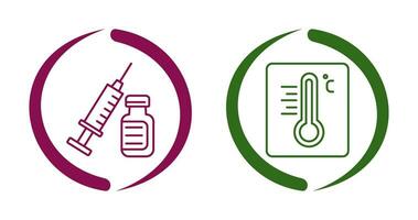 Spritze und Thermometer Symbol vektor