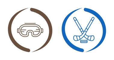 Goggle und Eis Eishockey Symbol vektor