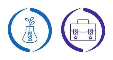 biologi och portfölj ikon vektor