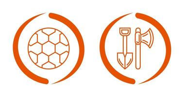 Fußball und Werkzeuge Symbol vektor