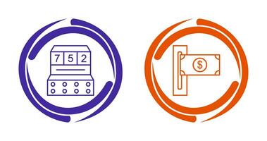 Slot Maschine und Slot von Rechnungen Symbol vektor