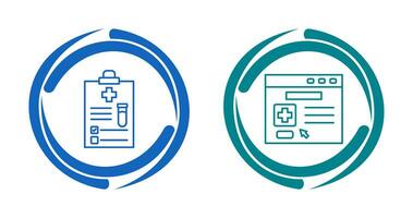medizinisch Bericht und Browser Symbol vektor