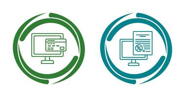 online Zahlung und online MwSt Symbol vektor