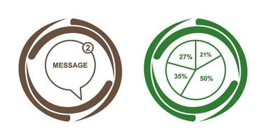 Botschaft Luftblasen und Kuchen Diagramm Symbol vektor