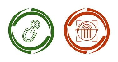 stehlen Geld und Fingerabdruck Symbol vektor