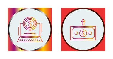 Kuchen Diagramm und Geld oben Symbol vektor