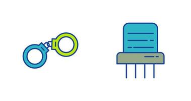 Handschellen und Papier Aktenvernichter Symbol vektor