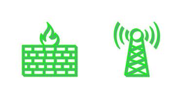 Firewall und Turm Symbol vektor