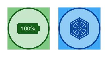 voll Batterie und sechseckig Membran Symbol vektor