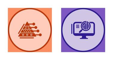 Pyramide Graph und Suche Symbol vektor