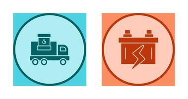 Treibstoff LKW und Batterie Symbol vektor