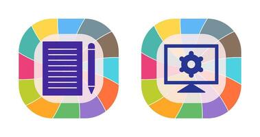 skriva respons och dator inställningar ikon vektor