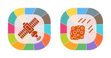 Satellit und Asteroid Symbol vektor