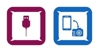 USB Kabel und Transfer Bilder Symbol vektor