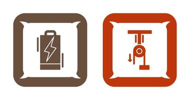 Batterie und Pully Symbol vektor