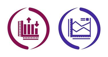 spline Diagram och bar Graf ikon vektor