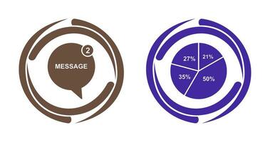 Botschaft Luftblasen und Kuchen Diagramm Symbol vektor