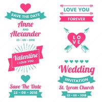 Hochzeit Retro Vintage Vector Label