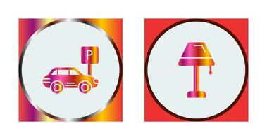 Parkplatz und Lampe Symbol vektor