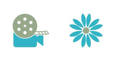 Video Spule und Blume Symbol vektor