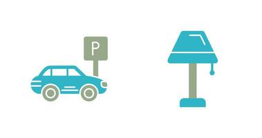 Parkplatz und Lampe Symbol vektor