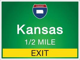 Beschilderung auf der Autobahn in Kansas State Informationen und Karten vektor