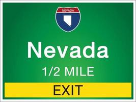 Beschilderung auf der Autobahn in Nevada der Vereinigten Staaten vektor