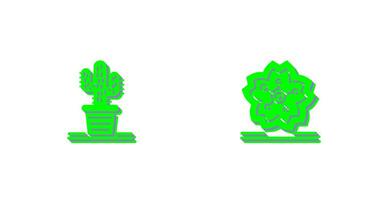 Kaktus und Kirsche blühen Symbol vektor
