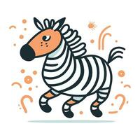 süß Zebra. Vektor Illustration im Gekritzel Stil.