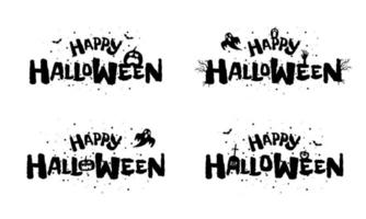 glad halloween fest semester handritad bokstäver design vektor