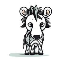 Zebra Karikatur Charakter. Vektor Illustration von ein süß Zebra.