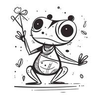 Frosch. Hand gezeichnet Vektor Illustration im Gekritzel Stil.