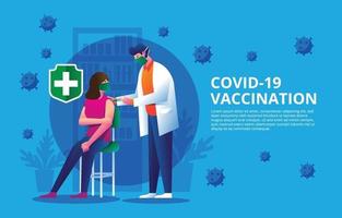 covid 19 vaccinationskoncept vektor