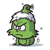 wütend Grün Monster- Karikatur Maskottchen Charakter Vektor Illustration.