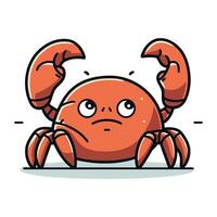 krabba karaktär. vektor illustration av en söt tecknad serie krabba karaktär.