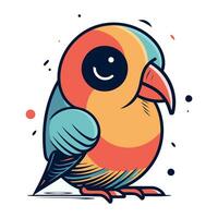 söt tecknad serie papegoja vektor illustration. färgrik papegoja ikon.