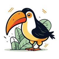 toucan vektor illustration. söt tecknad serie toucan karaktär.