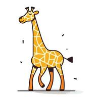 söt giraff tecknad serie vektor illustration. giraff djur- karaktär.
