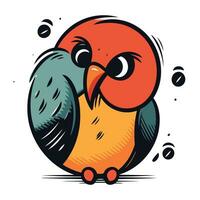 Vektor Illustration von süß Karikatur Vogel isoliert auf Weiß Hintergrund. Design Element zum Poster. Karte. Banner. t Shirt.