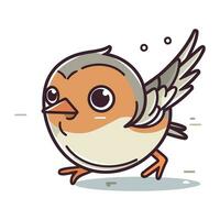 söt liten fågel med vingar. vektor illustration i tecknad serie stil.