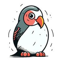 süß Karikatur Pinguin isoliert auf Weiß Hintergrund. Vektor Illustration.