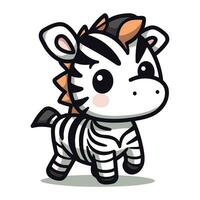 süß Zebra Karikatur Maskottchen Charakter Vektor Illustration.