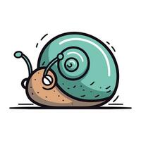 Karikatur Schnecke. isoliert auf Weiß Hintergrund. Vektor Illustration.