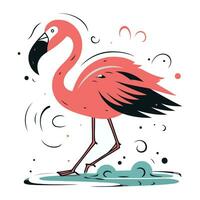 flamingo. hand dragen vektor illustration i klotter stil.