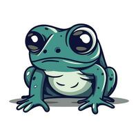 süß Karikatur Frosch auf ein Weiß Hintergrund. Vektor Illustration von ein Frosch.