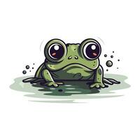 Frosch Karikatur Maskottchen. Vektor Illustration. isoliert auf Weiß Hintergrund.