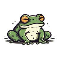 Frosch. Vektor Illustration. isoliert auf Weiß Hintergrund. Karikatur Stil.