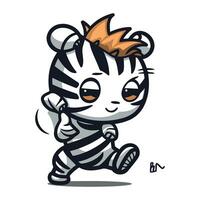 Zebra Karikatur Maskottchen Charakter Maskottchen Vektor Illustration