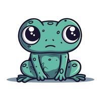 süß Karikatur Frosch. Vektor Illustration isoliert auf ein Weiß Hintergrund.