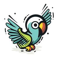 süß Papagei Karikatur Vektor Illustration. Karikatur Papagei Vogel Symbol.